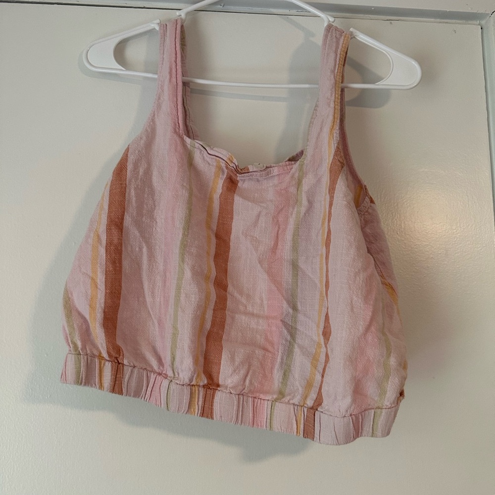 a.n.a Pink and Orange Striped Top
